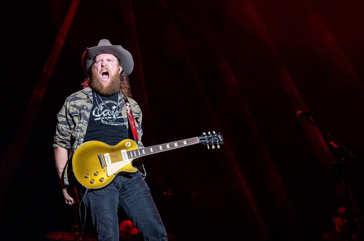 Lead guitarist John Osborne of Brothers Osborne performs on the Visit Sacramento Stage during Sacramento’s first-ever GoldenSky country music festival Saturday, Oct. 15, 2022, at Discovery Park. The two-day event featured headliners Tim McGraw and Sam Hunt, as well as Midland, Carly Pearce and more.