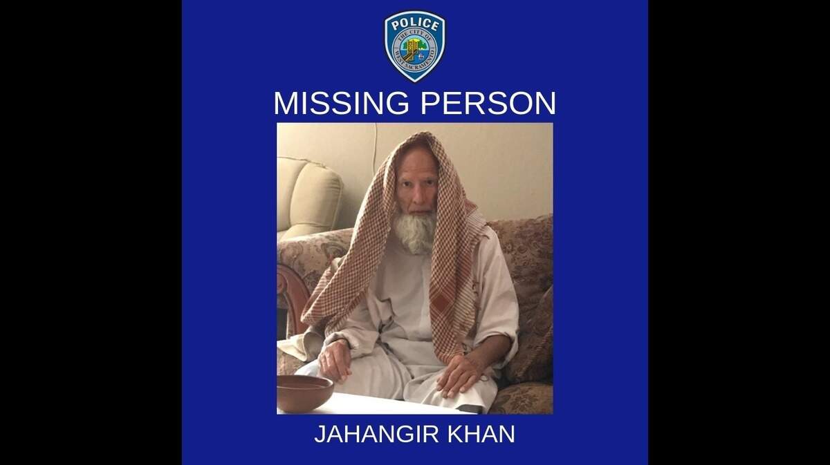 Jahangir Khan has been missing since about 9 a.m. Monday.