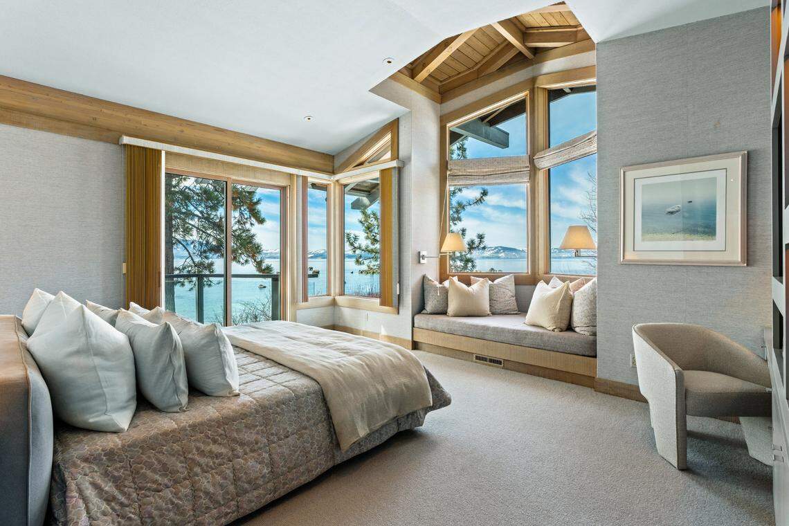 The Lake Tahoe estate has four bedrooms.