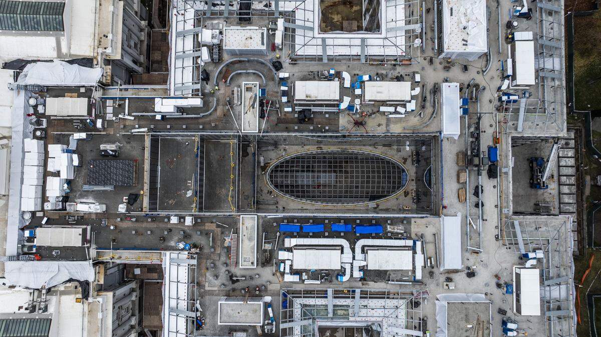A view of the progress on the Capitol Annex construction project on Tuesday. According to the California Legislature Joint Committee on Rules, the project is 50% complete as of December 2025.