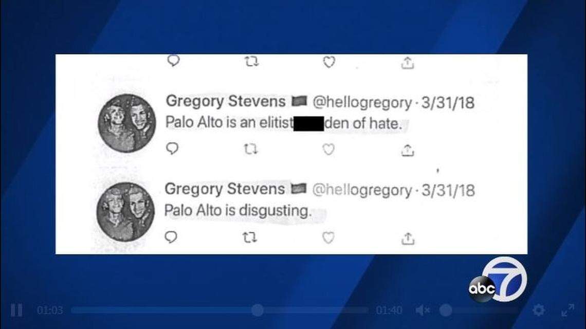 The Rev. Gregory Stevens, an associate pastor at the First Baptist Church of Palo Alto, has resigned his post after a series of Twitter posts blasting the California community, calling it “an elitist s--- den of hate,” surfaced during a dispute over a city permit.
