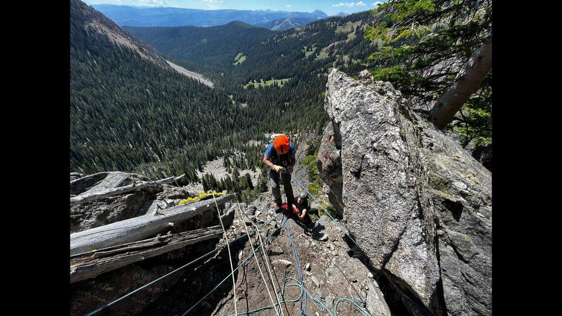 A rock climber, who was on a ledge 300 feet from the ground, called for help after seeing a friend fall 100 feet in Montana, rescue officials said. (Photo from Gallatin County Sheriff Search and Rescue)