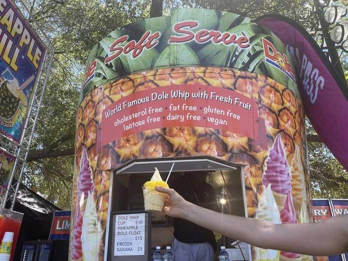 Pineapple Dole Whip is available from multiple vendors on the California State Fair grounds.