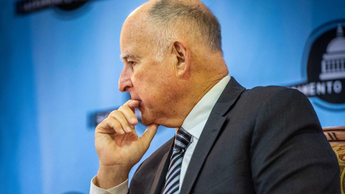 Gov. Jerry Brown speaks at the Capitol Press Club on Tuesday, Dec. 18, 2018, about being governor of California.