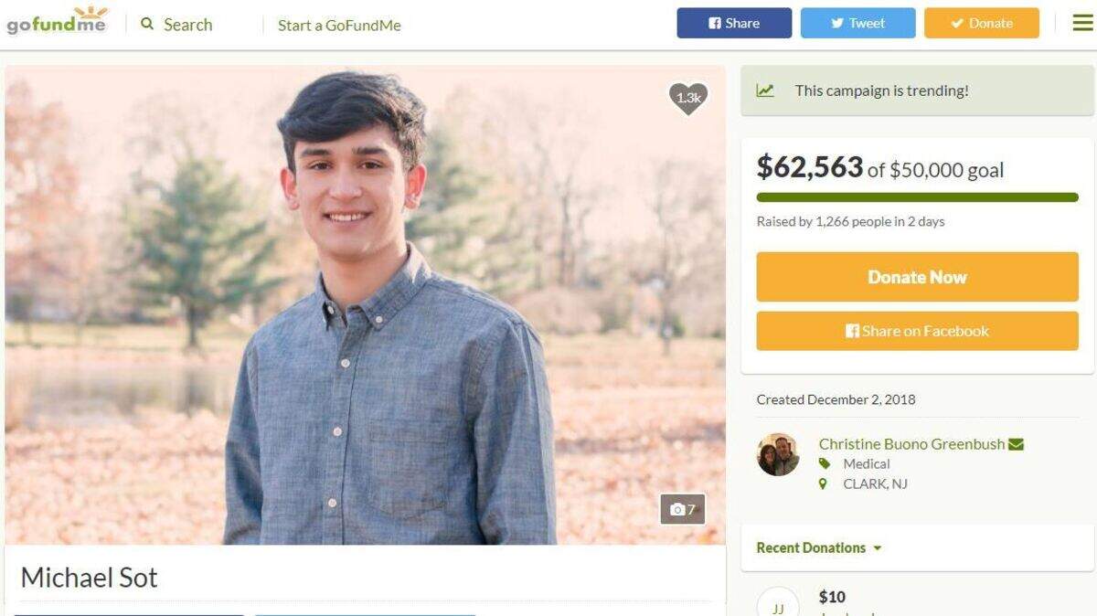 College student Michael Sot, 20, died Tuesday of his injuries from a collision early Sunday with an accused drunken driver in Ewing, New Jersey, police say. Sot had been serving as a designated driver.