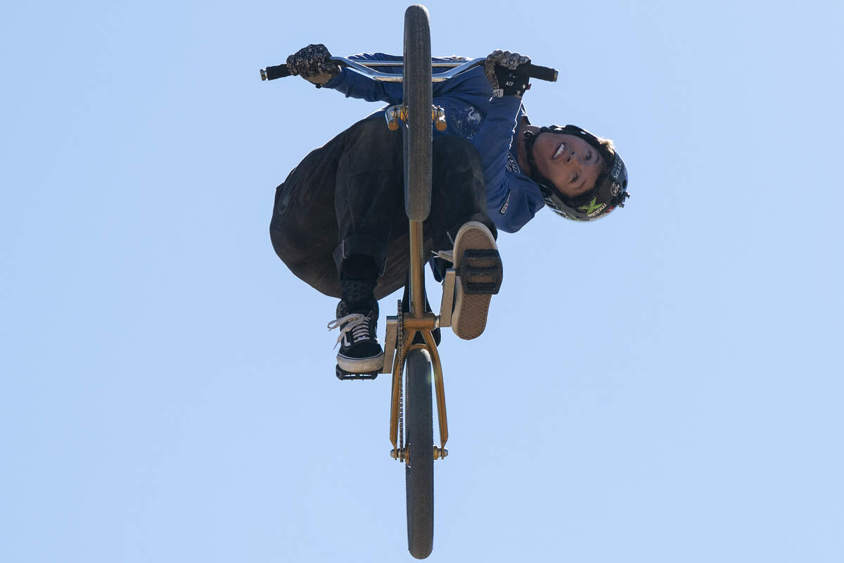 Ryan Williams, of Australia, competes during the Stake BMX Dirt Best Trick event as a part of X Games Sacramento at Cal Expo in Sacramento on Sunday, June 28, 2026.
