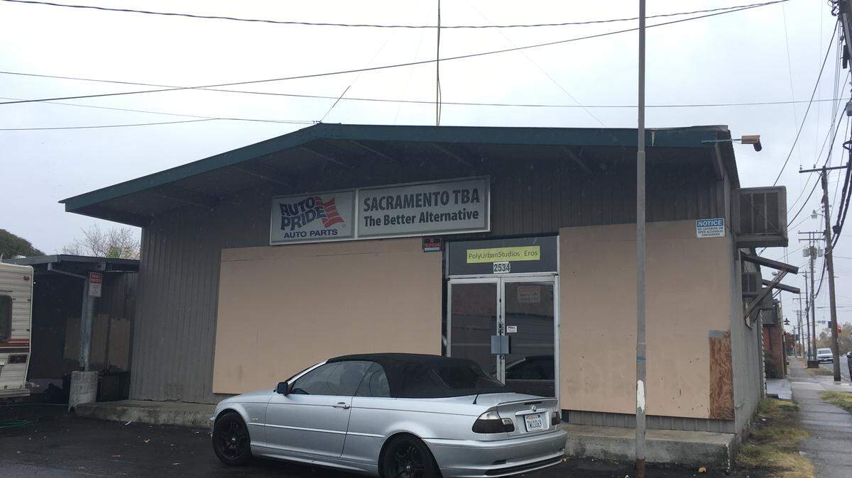 PolyUrbanStudios opened across the street from a preschool on Del Paso Boulevard late last month. Local residents say the adut club is inappropriate for the neighborhood.