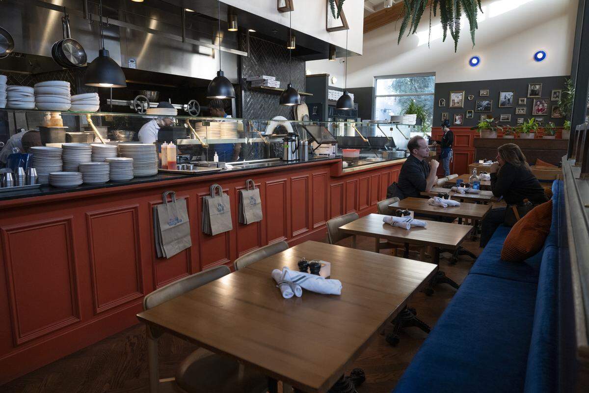 The kitchen, visible from the dining room, at Good Neighbor in Sacramento on Thursday, Jan. 29, 2026.