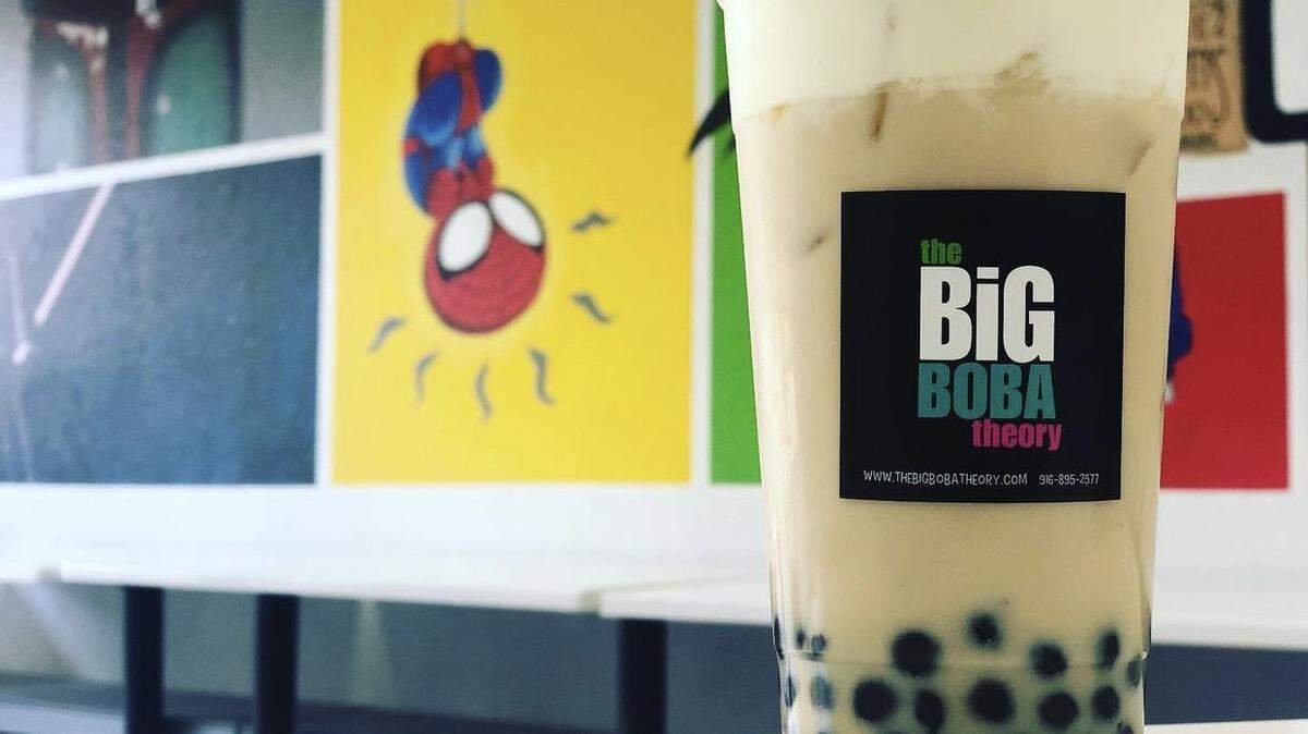 The Big Boba Theory’s Horchata Matata. The drink is made with black milk tea, horchata, crema and boba.