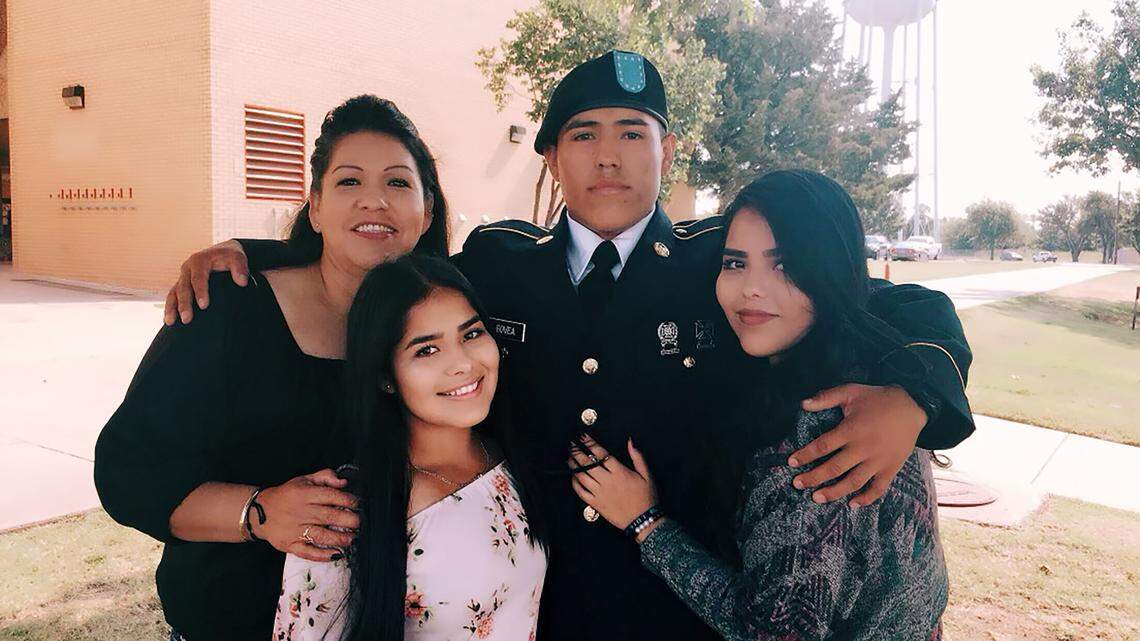 Silvia Reyna, left, of Corning, is pictured with her son Francisco Govea, and daughters Patrisia Reyna and Silvia Reyna, right. Silvia Reyna, an undocumented immigrant from Mexico, is now being held in a detention center in California City after being taken into ICE custody in September.