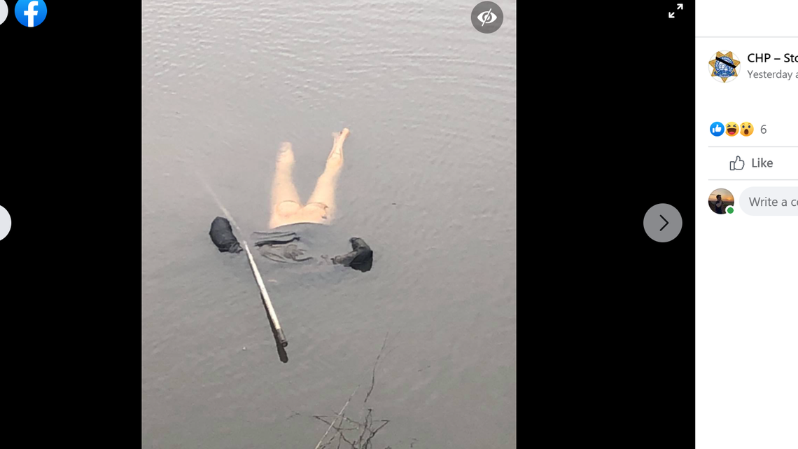 California Highway Patrol received a call about a bodies spotted floating in a roadside pond near Stockton, but they turned out to be mannequins.