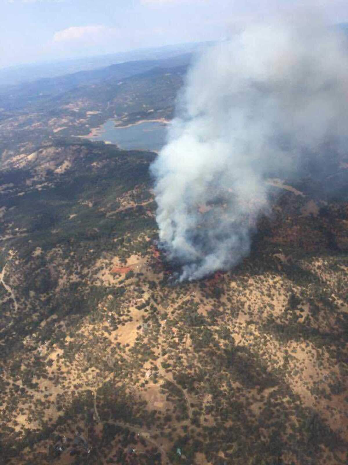 The Apple Fire was burning on Wednesday July 27, 2022, south of Collins Lake in Yuba County, California.