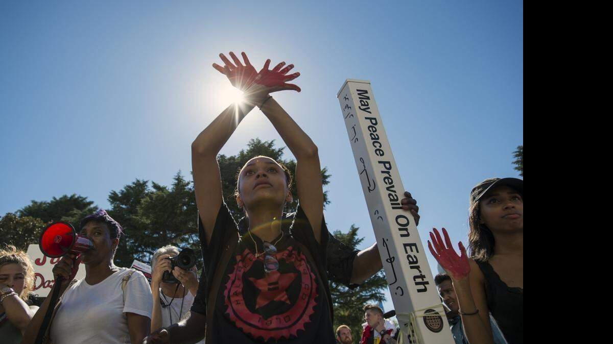 Brianna Cormier, 18, helped organize a protest Monday in Sacramento as part of a broader movement to force a national conversation on police shootings of black men.