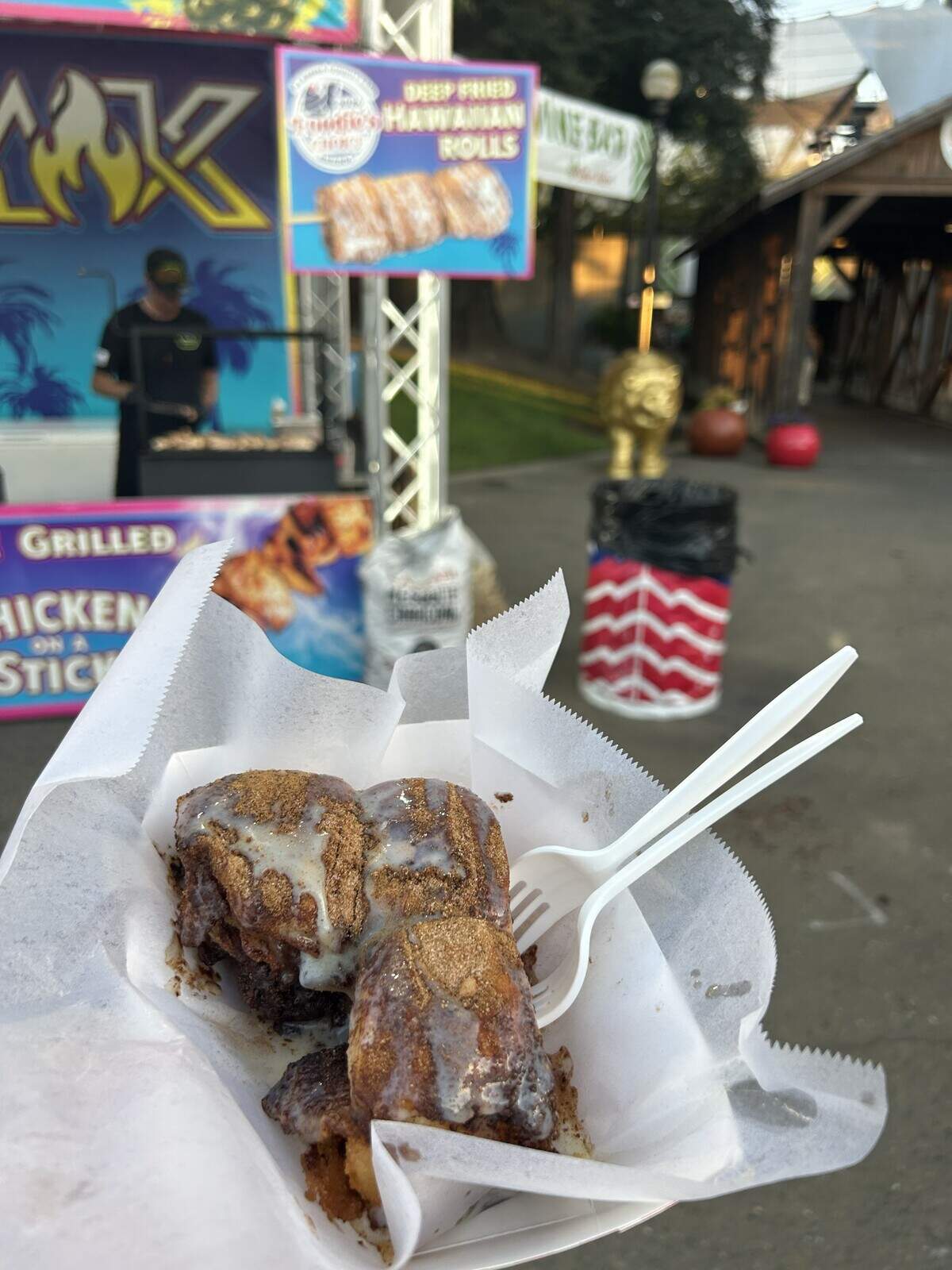Deep-fried Hawaiian Rolls from the Pineapple Grill at the California State Fair.