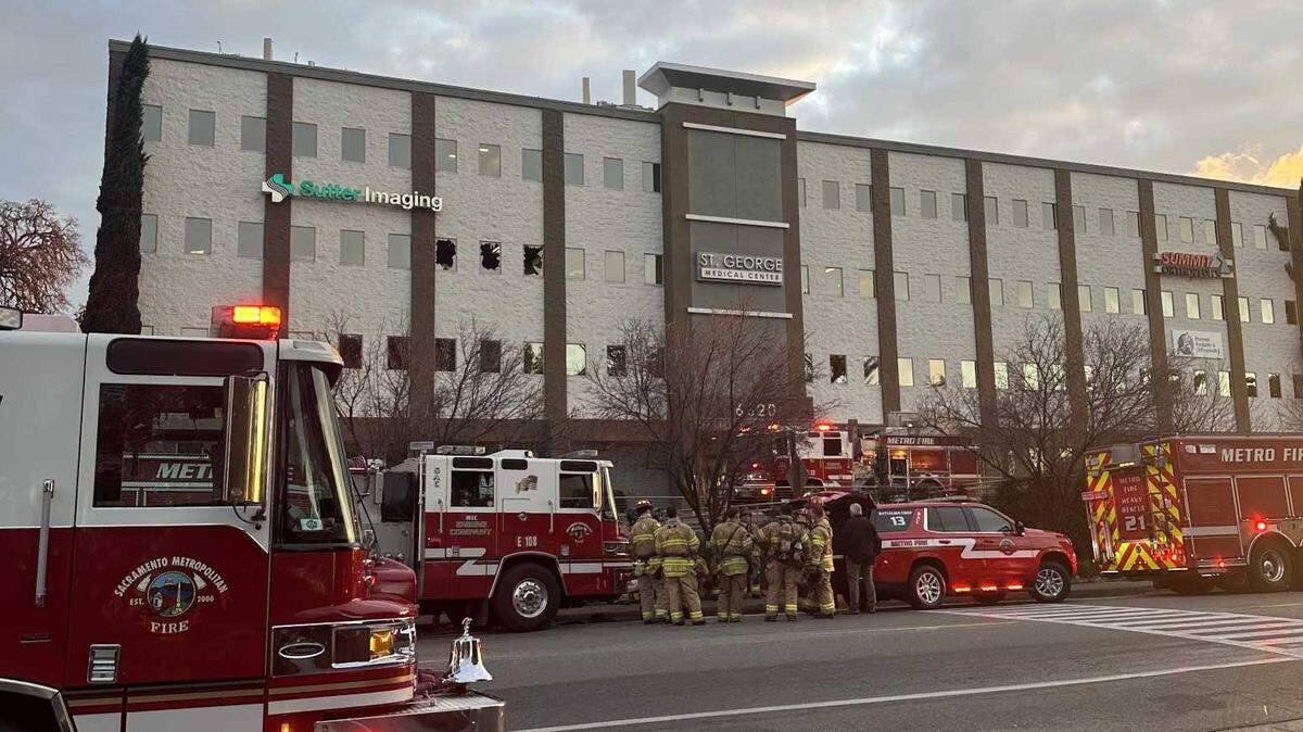 Authorities on Thursday afternoon evacuated dozens of people due to a fire on the third floor of the St. George Medical Center building at 6620 Coyle Avenue in Carmichael.