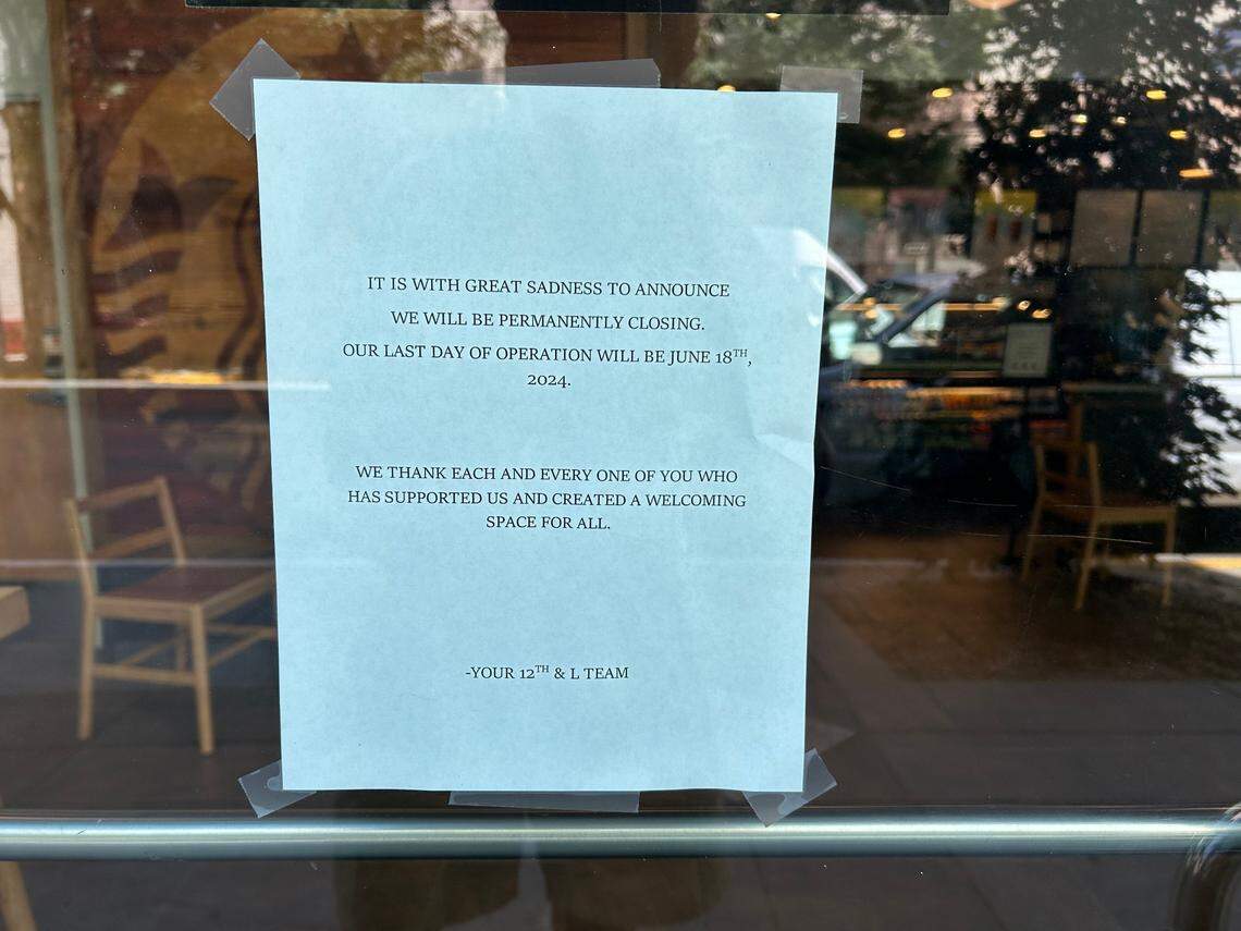 The Starbucks at 1123 12th St. in downtown Sacramento will close its doors on Tuesday, June 18, according to a farewell sign posted to the door.