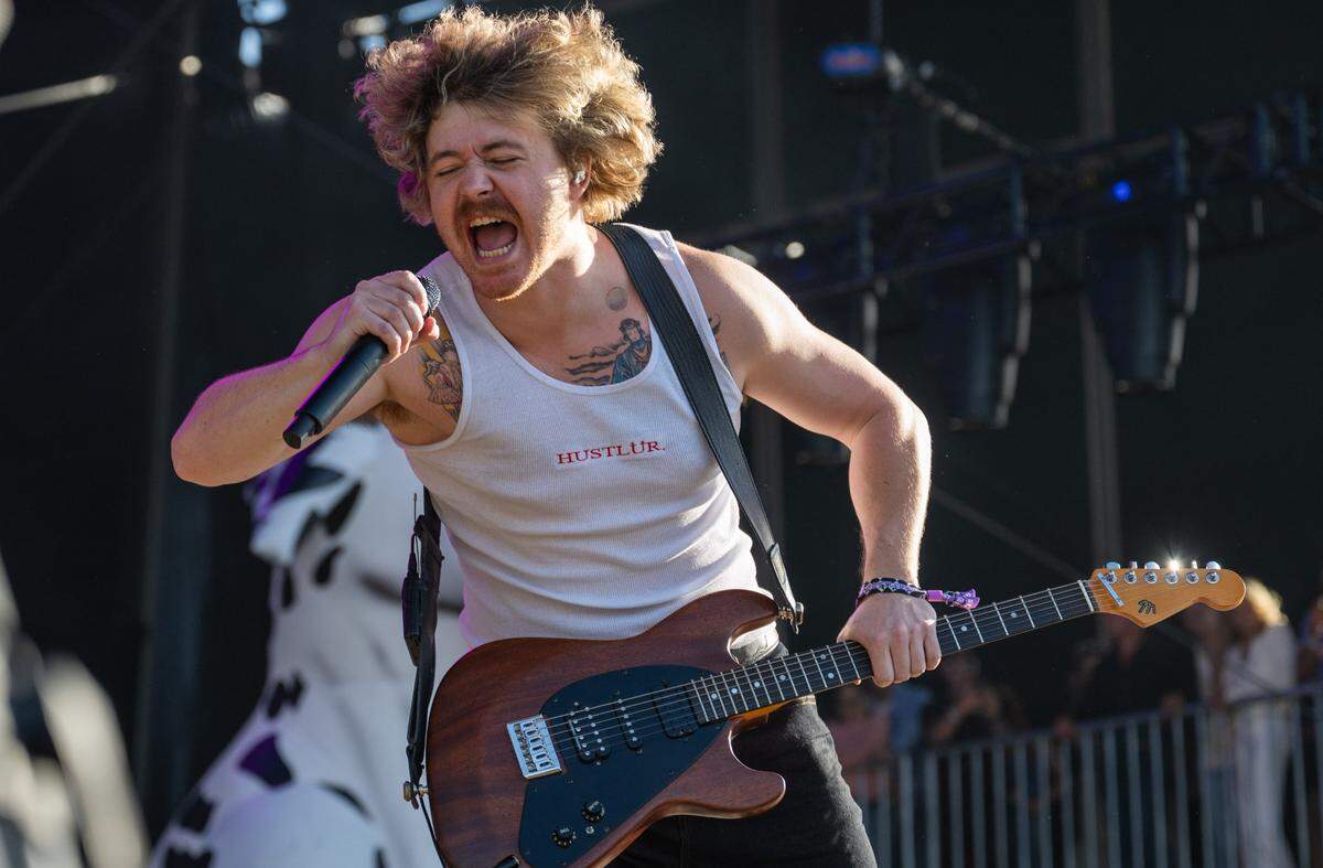 Jakob Nowell sings with Sublime at the BottleRock music festival in Napa on Friday, May 23, 2025. 