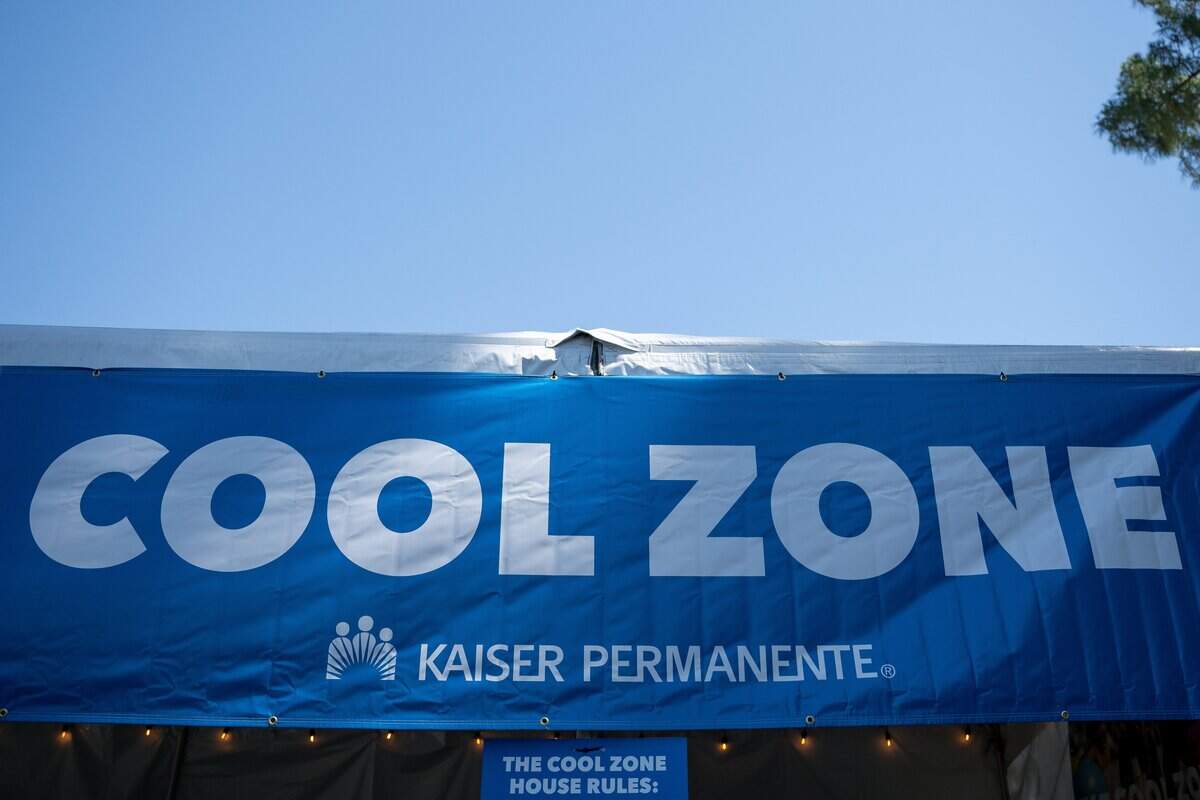 A cooling station for extreme heat during the California State Fair media day at Cal Expo in Sacramento on Wednesday, July 15, 2026.