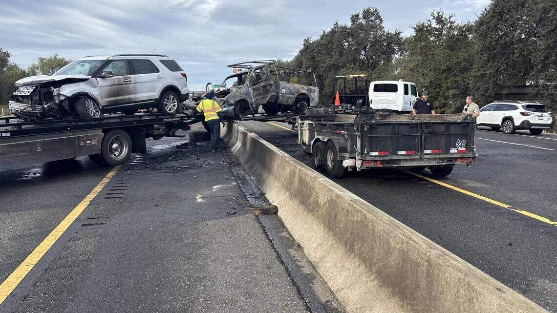 Fiery crash shuts down lanes on Interstate 80 in Placer County near Loomis