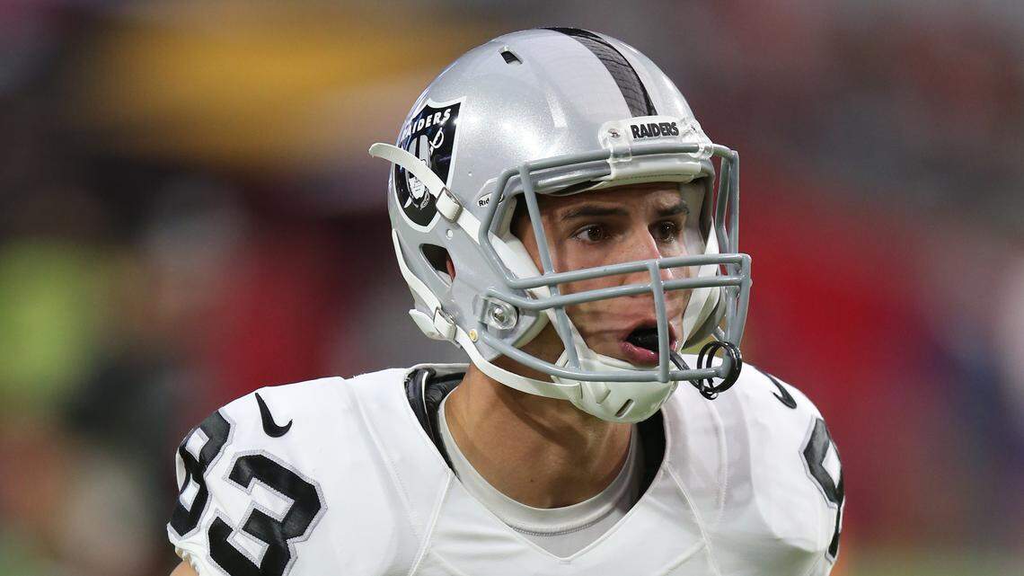 Oakland Raiders wide receiver Max McCaffrey (83) during an NFL preseason football game against the Arizona Cardinals, Friday, Aug. 12, 2016, in Glendale, Ariz.