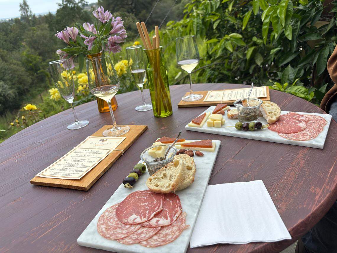 The Cristaldi Vineyards $25 per person wine tasting and charcuterie experience includes five pours of the winery’s in-house wines and a paired board of small bites for each guest.