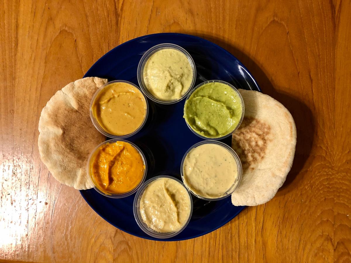 Extreme Hummus’ triple sampler nets customers flavors like spicy chipotle, cilantro jalapeno and roasted garlic and white bean.