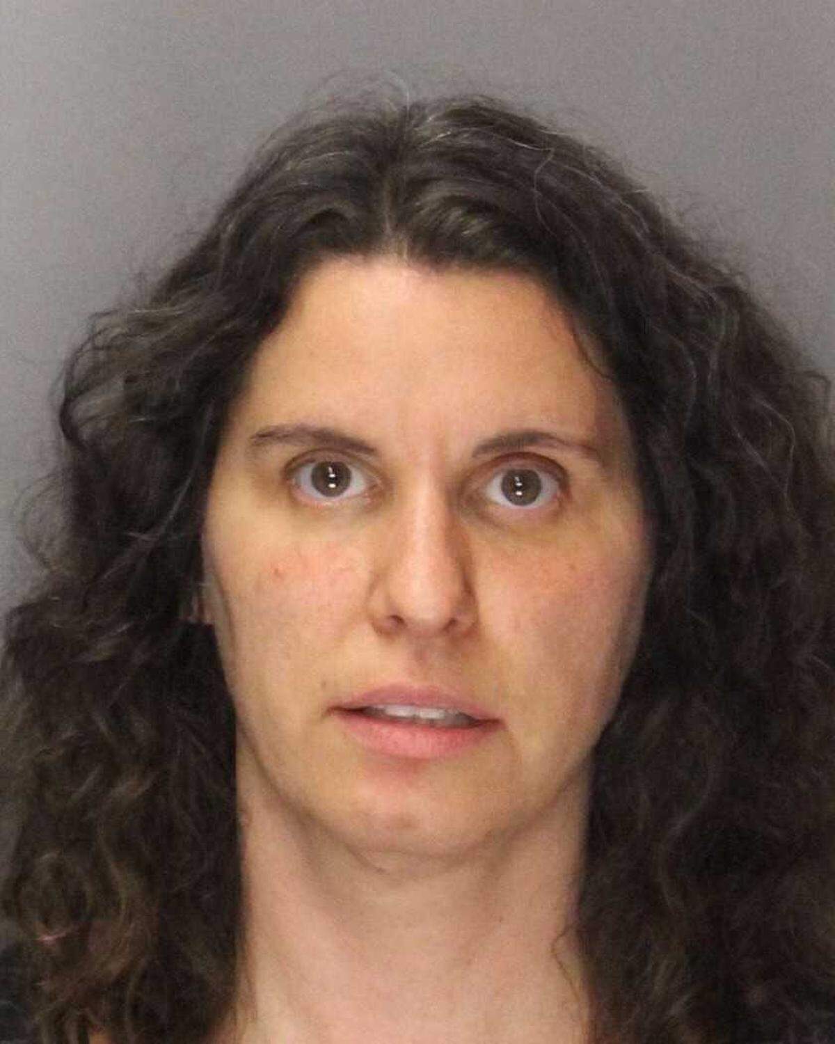 Booking photo of Rebecca Lee Dalelio, 43, who was arrested and jailed in the Sacramento County Main Jail on Friday on charges including assault.