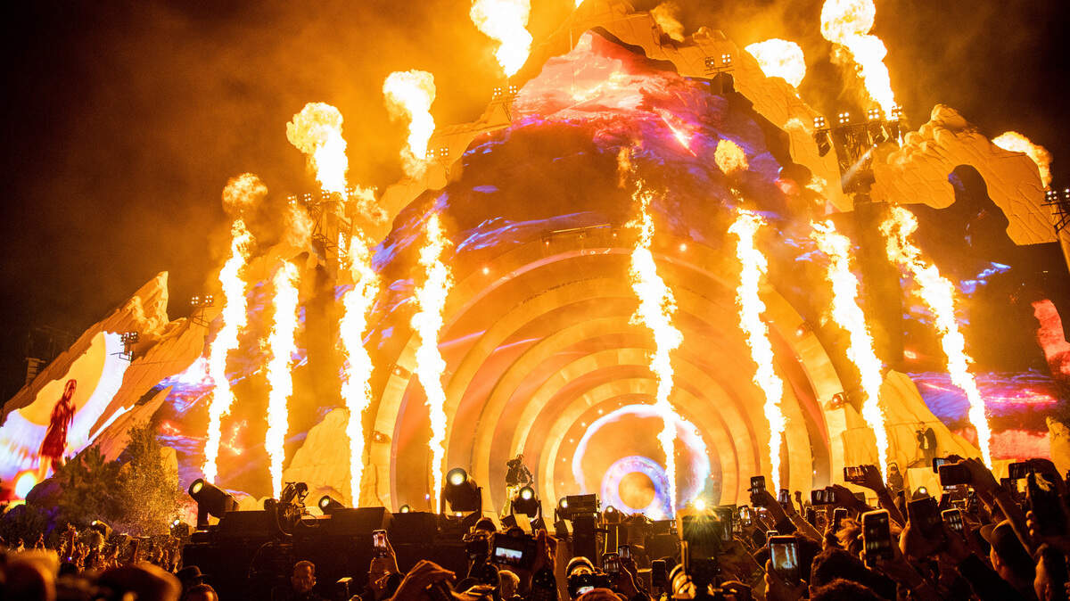 Travis Scott performs at Day 1 of the Astroworld Music Festival at NRG Park on Friday, Nov. 5, 2021, in Houston.