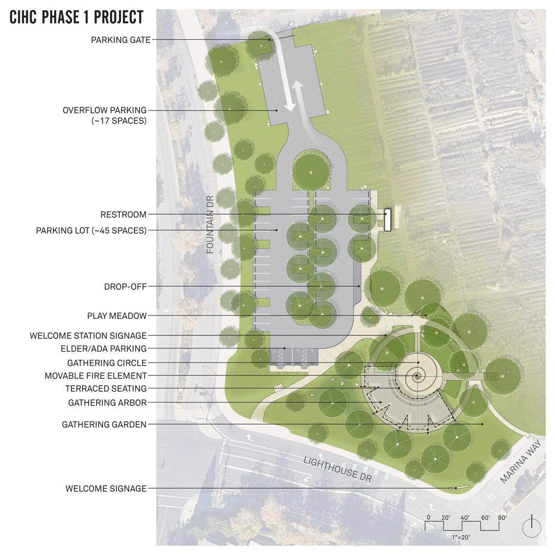 A map of phase one of the California Indian Heritage Center in West Sacramento. Local tribes and Gov. Gavin Newsom began construction of the project on Tuesday, April 14, 2026.