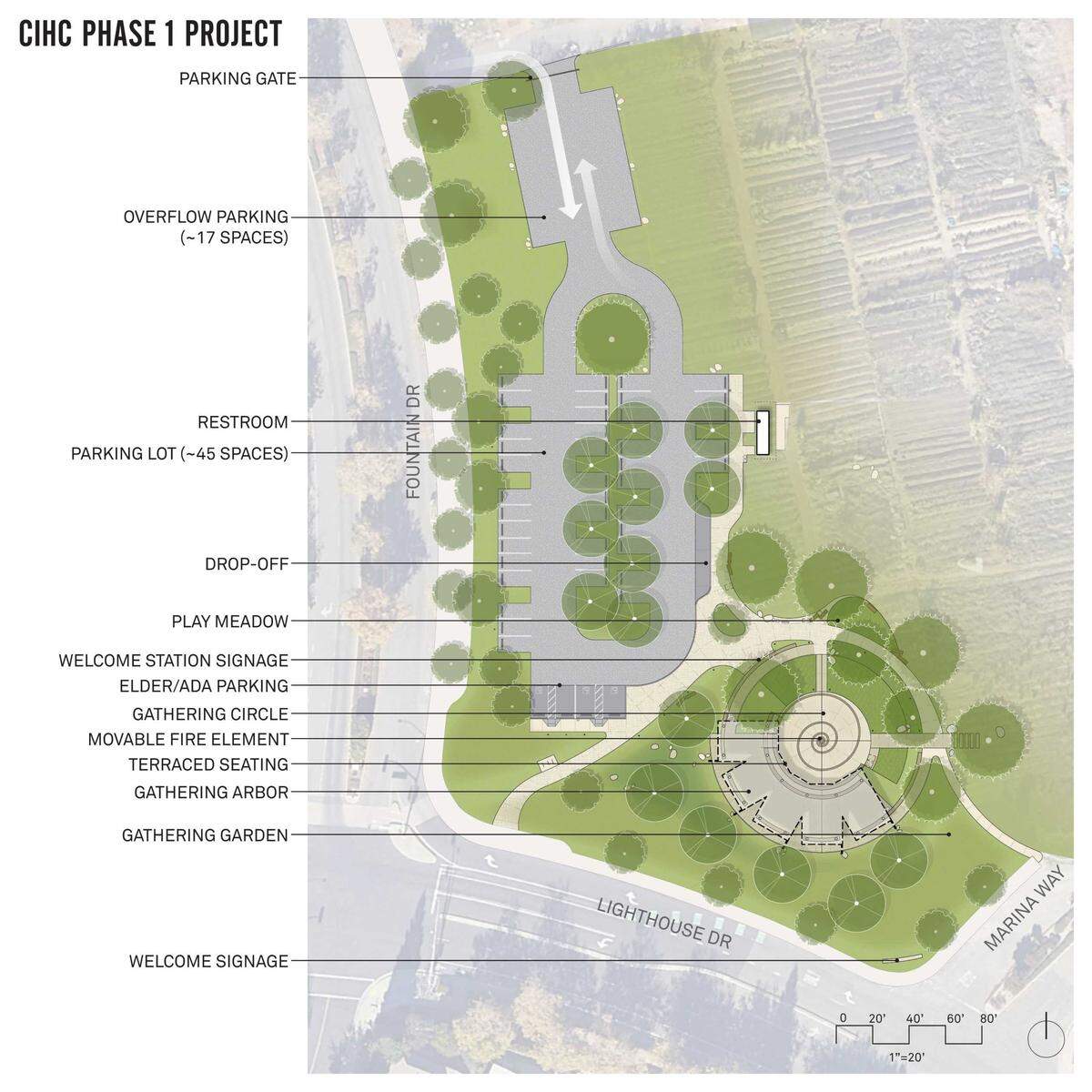 A map of phase one of the California Indian Heritage Center in West Sacramento. Local tribes and Gov. Gavin Newsom began construction of the project on Tuesday, April 14, 2026.