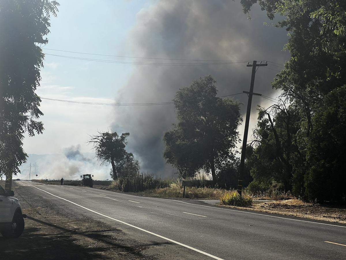 Cal Fire and local fire departments responded Tuesday, July 1, 2025, to a fire in Yolo County following reports of multiple explosions at a fireworks storage facility near Madison, Esparto and Highway 16.