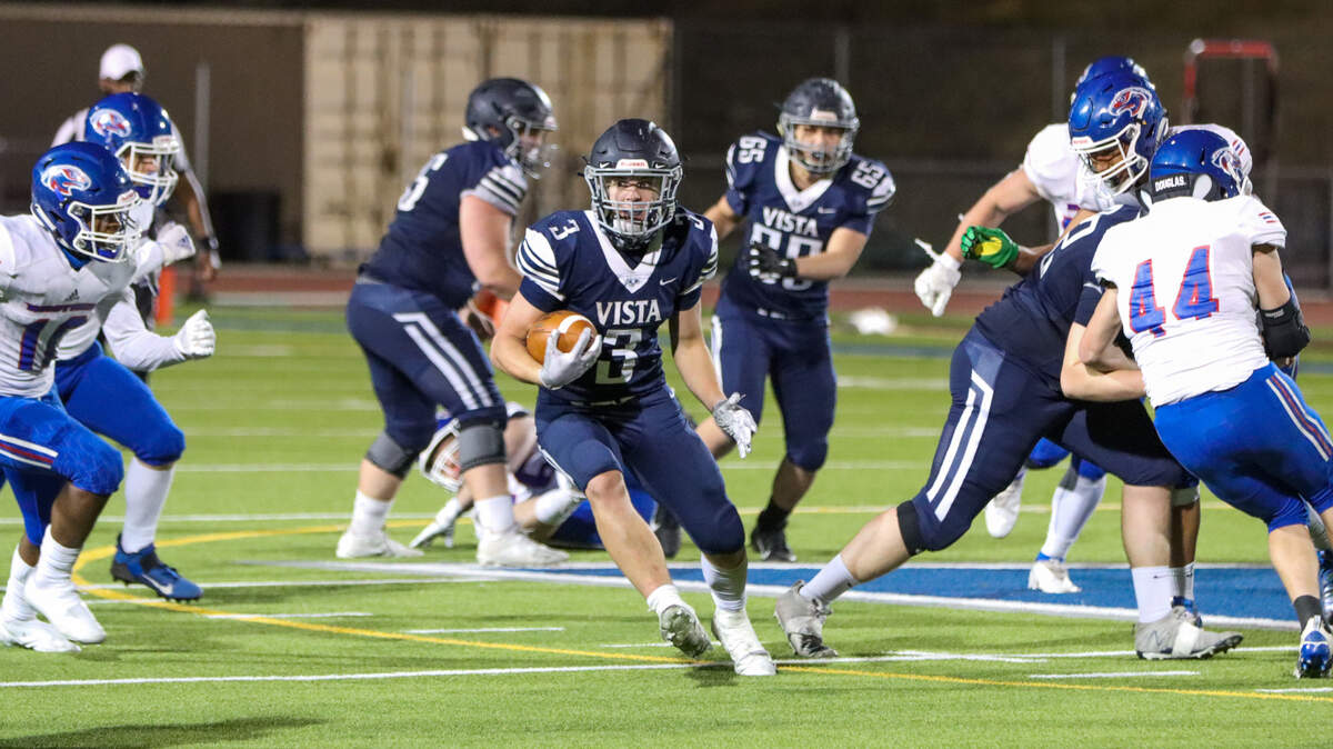 Vista del Lago running back Ethan Menezes ran for 250 yards and four touchdowns in the 52-34 win over Christian Brothers Friday night in Folsom