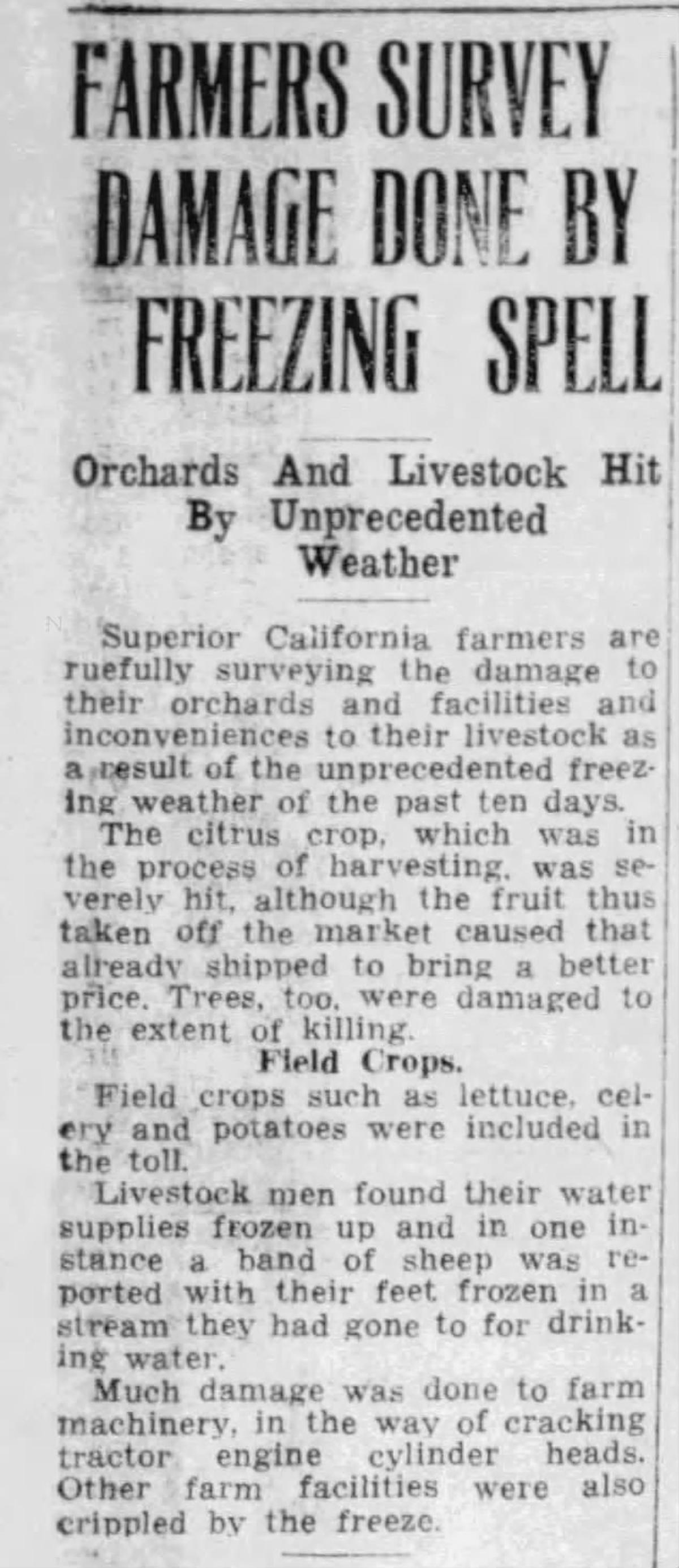 A newspaper clipping from The Sacramento Bee, Dec. 17, 1932