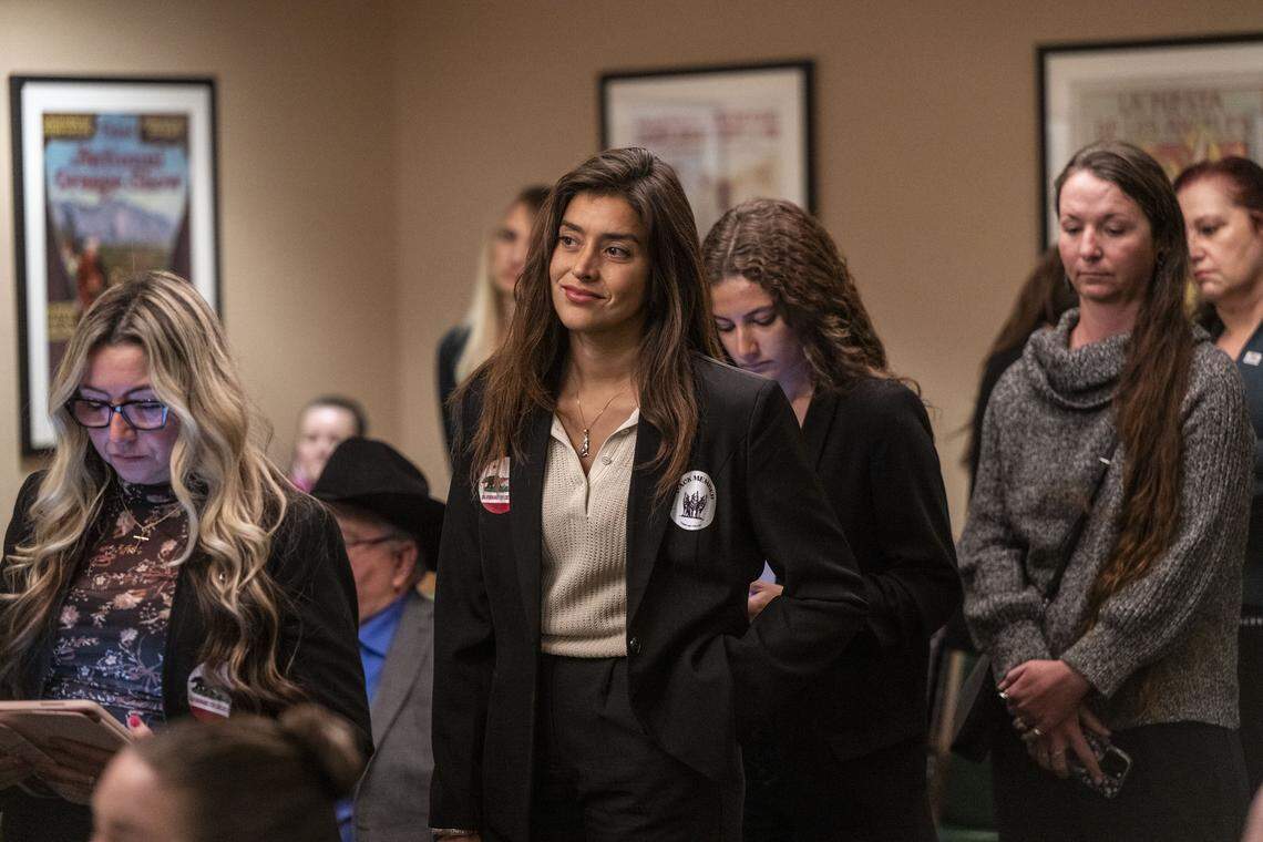 Anjali Ranadive, founder and executive director of Women for Wolves, waits to make a statement during the Assembly Committee meeting on Water, Parks and Wildlife on Tuesday. Ranadive, daughter of Sacramento Kings owner Vivek Ranadive, said she was hoping for more state funding for programs for wildlife coexistence. 