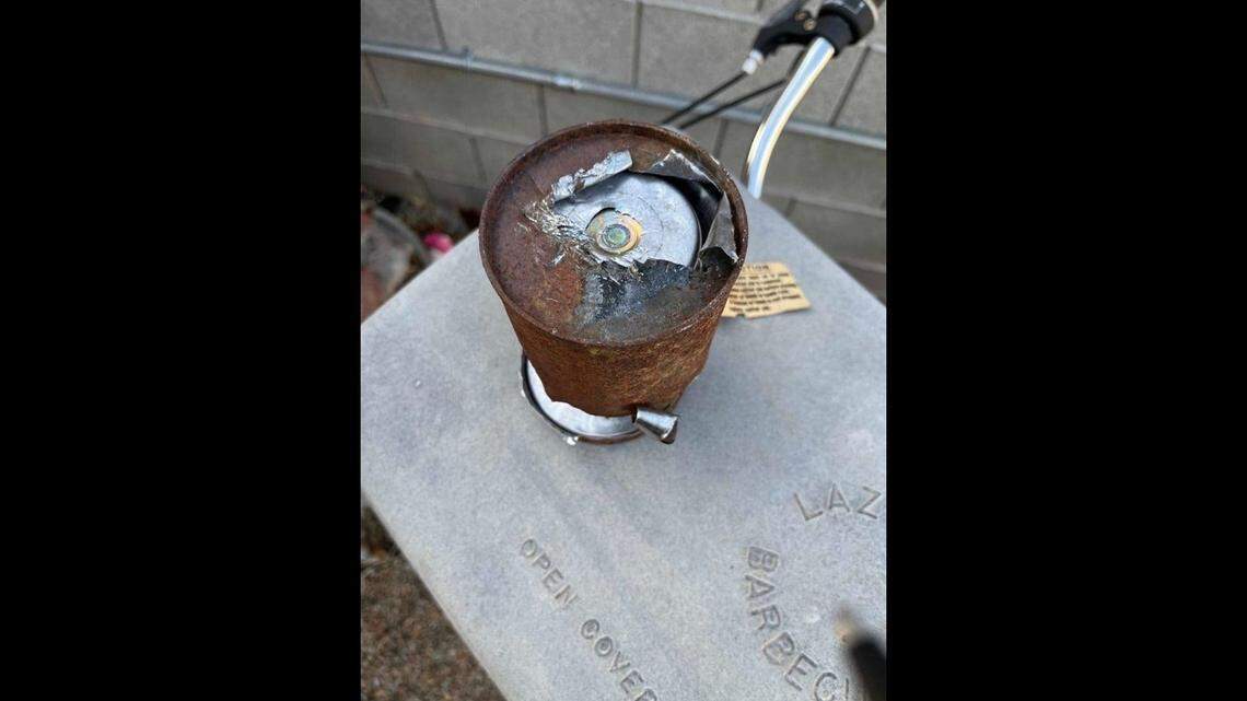 Children playing near Boulder City, Nevada, found a military explosive stamped May 1944 in the desert, police said.