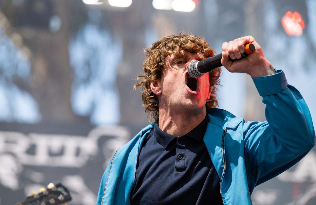 Lead singer Michael Bingham of the band Spiritual Cramp performs at the BottleRock music festival in Napa on Friday, May 23, 2025.