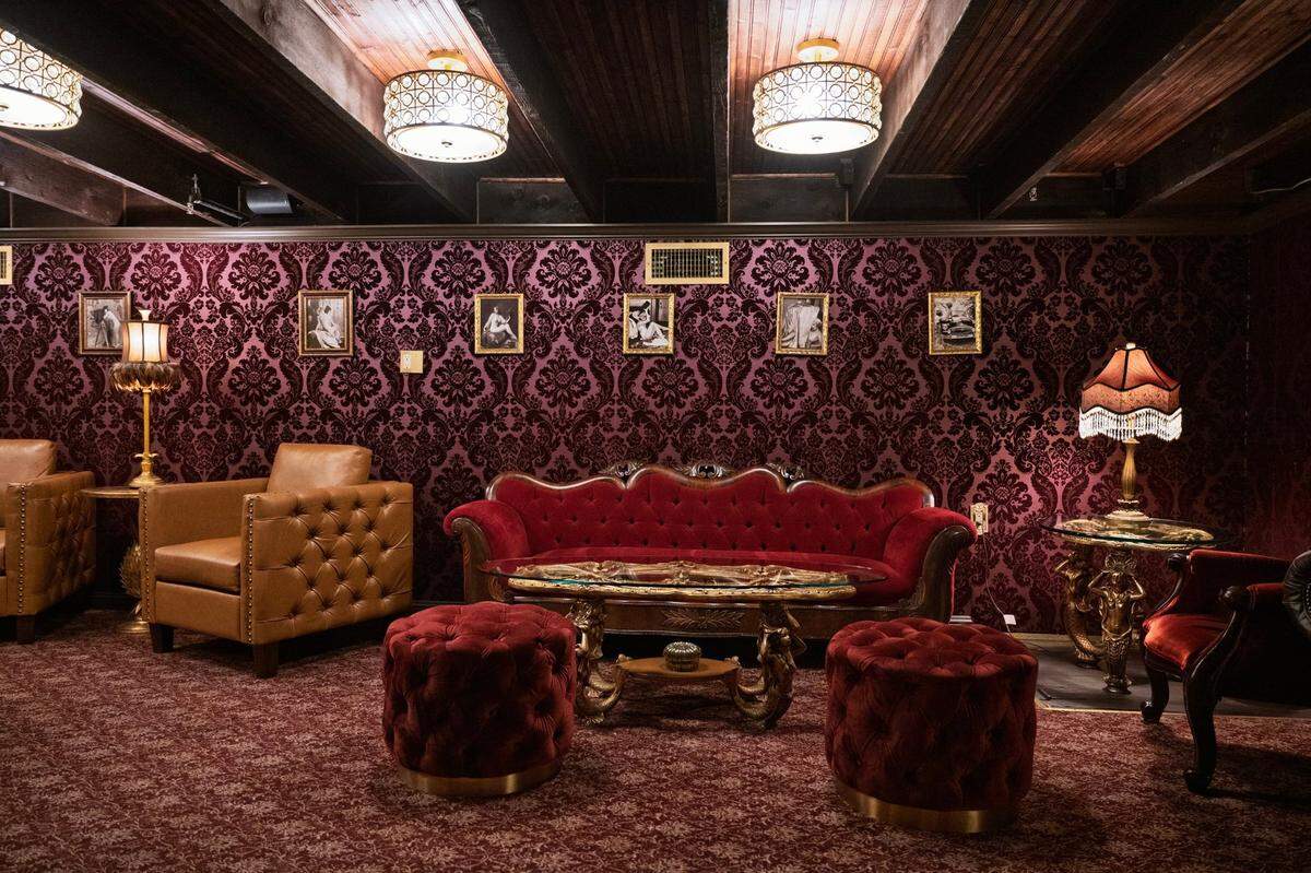 The VIP room at Daniello’s speakeasy is decorated with early 20th century decor.