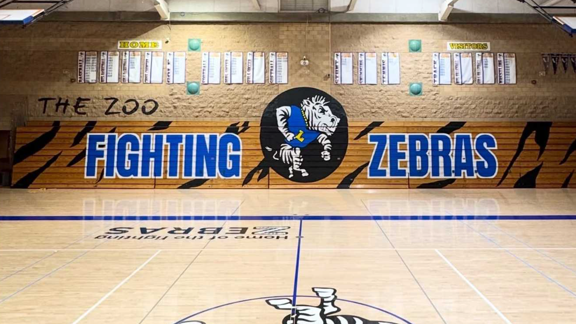 Lincoln High School's new mural inside the Pence Gym was funded by Proposition 28 funds, costing $10,250.25 total. Students helped with the completion of the mural next to local artist, Sydney Dunmore.