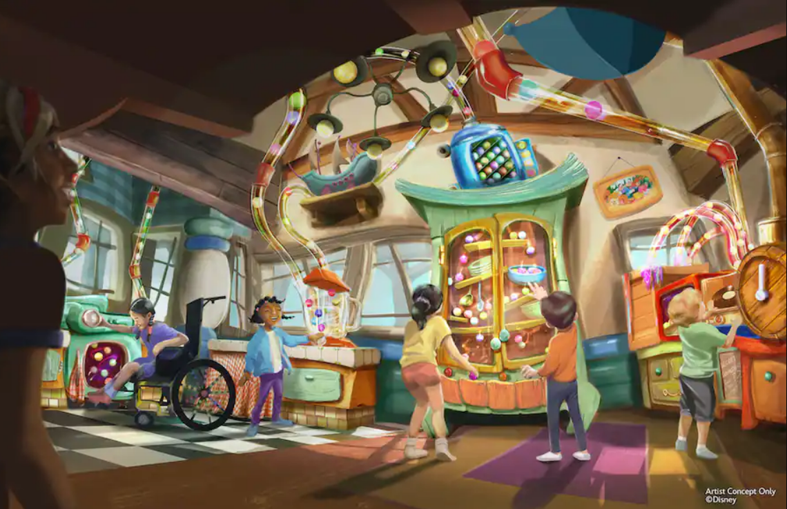 Rendering shows the newly reimagined Mickey’s Toowntown at Disneyland.