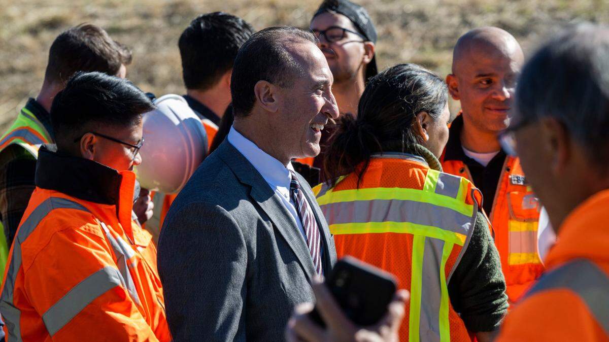 Caltrans Director Tony Tavares joins the ribbon cutting ceremony in Sacramento for the Interstate 5 enhancement project on Oct. 24, 2022.