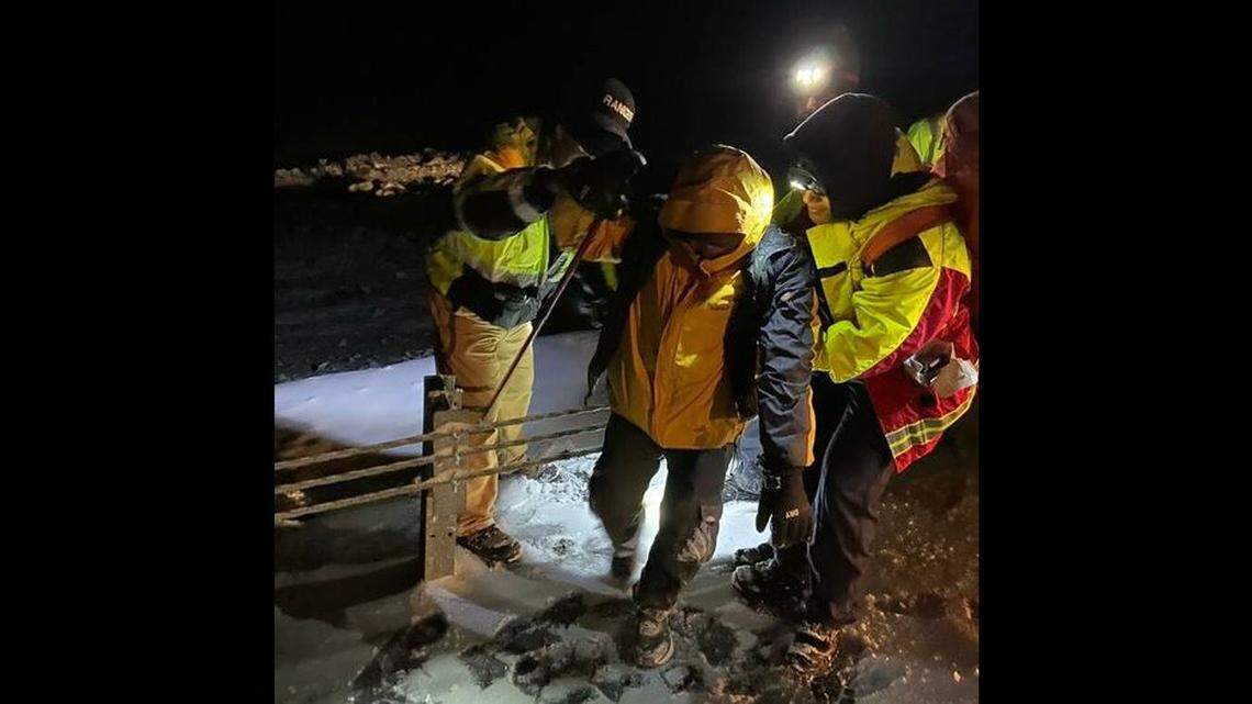 A 64-year-old man who became lost in freezing cold and white-out conditions on Mauna Kea on Hawaii has been rescued, officials say.
