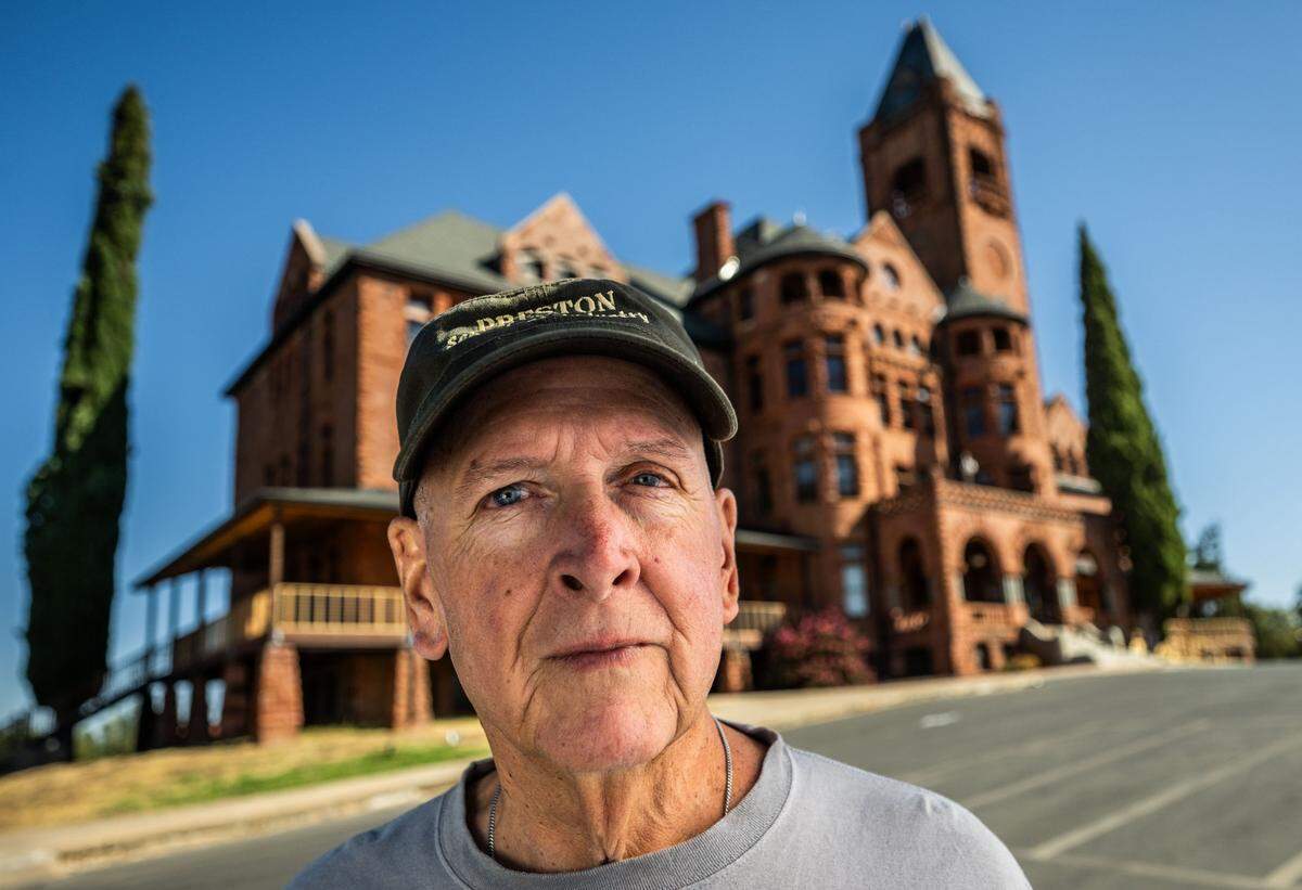 Karl Knobelauch, president of the non-profit Preston Castle Foundation, stands in front of the building Aug. 28. It sat abandoned for more than four decades but has recently seen a revival.