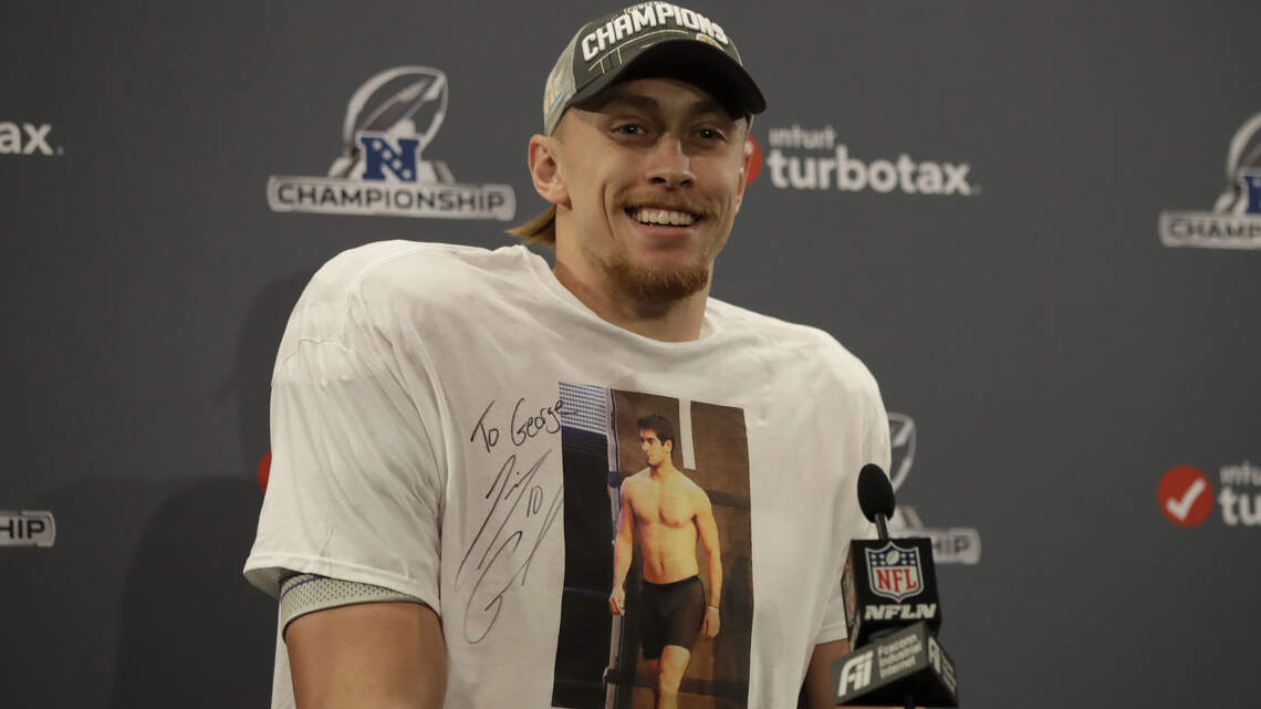 Students have front-row seats for Super Bowl as George Kittle makes their shirts famous