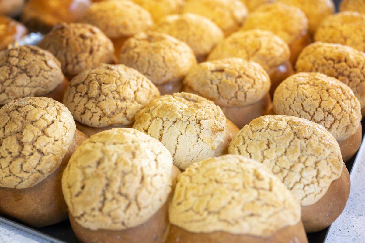 Baked buns in a display during a soft opening of Tai Pan dim sum restaurant in Sacramento on Tuesday, Sept. 9, 2025.