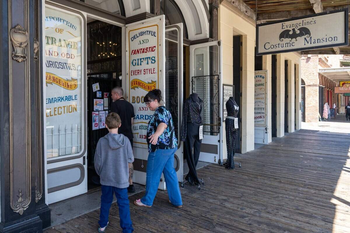 Debra Witthar, right, who said she has been shopping at Evangeline’s since she was a teenager, enters the store in Old Sacramento on Wednesday, July 10, 2024.