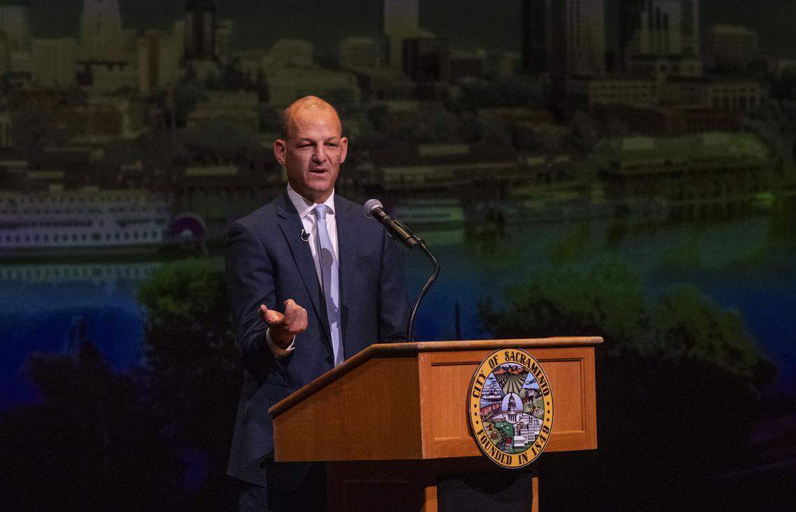 Sacramento Mayor Kevin McCarty gives his first State of the City address on Monday, when he announced that he and West Sacramento Mayor Martha Guerrero would  starting a campaign to make the Sacramento region a viable MLB expansion candidate.
