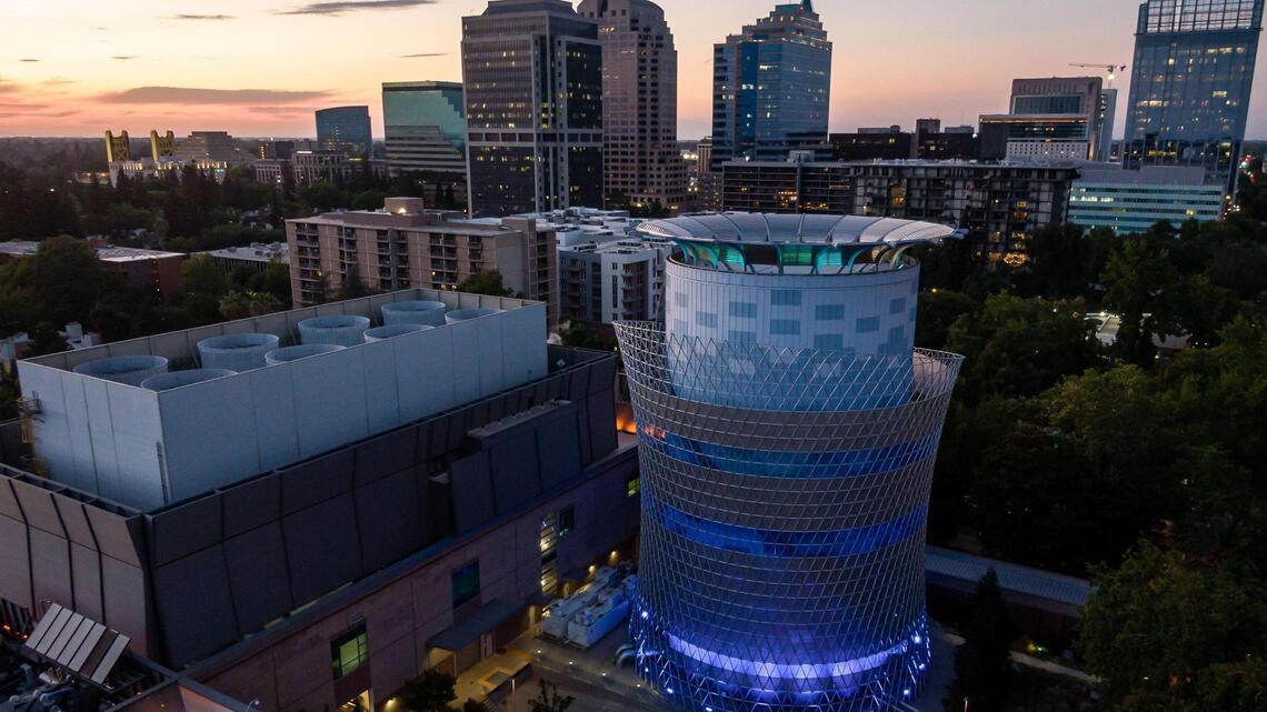 What’s the blue cylindrical building in downtown Sacramento on P Street? Bee Curious answers