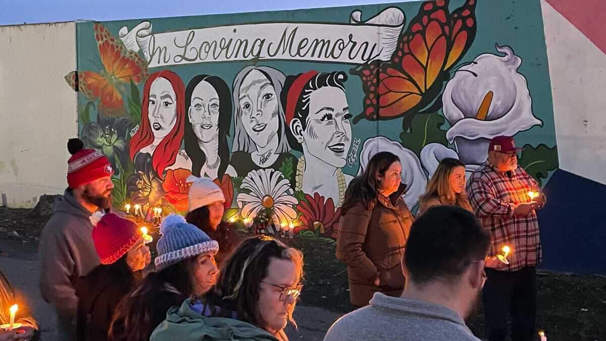 A mural of Sacramento-area victims of homicide adorns a wall of a business along Florin Road in south Sacramento on Sunday, Dec. 11, 2023. Family members of Michelle Benavidez, who was killed at a Sacramento light rail station in 2021, have started a multiplatform initiative that uses art and storytelling to educate the public and honor victims of homicide and violent crimes.