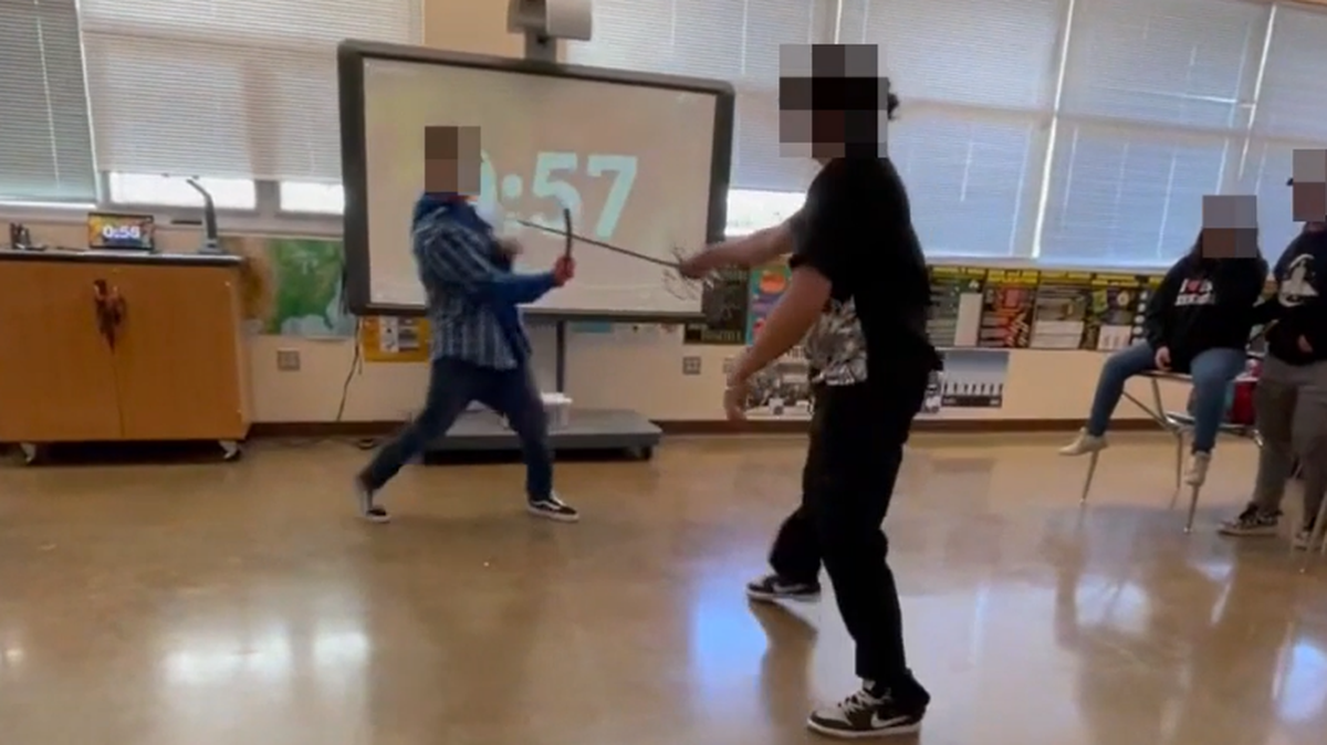 A high school teacher brought swords into class and had students sword fight in New Mexico, according to a lawsuit.