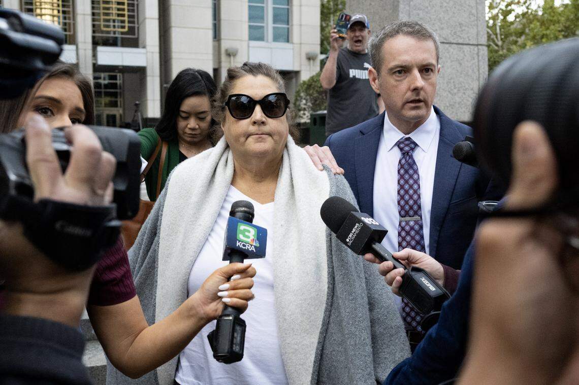 Dana Williamson, Gov. Gavin Newsom’s former chief of staff, leaves the Robert T. Matsui U.S. Courthouse in Sacramento after being arrested in a federal public corruption probe involving multiple counts of bank and wire fraud on Nov. 12.